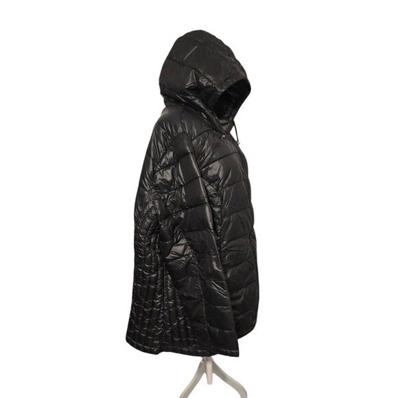 Woman Within Women's Size 2X (26/28) Black Lightweight Hooded Puffer Jacket - Picture 3 of 7